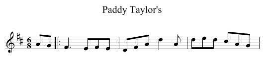 Paddy Taylor's - staff notation