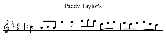 Paddy Taylor's - staff notation