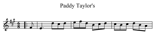 Paddy Taylor's - staff notation