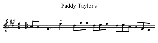 Paddy Taylor's - staff notation
