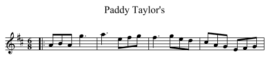 Paddy Taylor's - staff notation