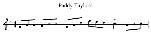 Paddy Taylor's - staff notation