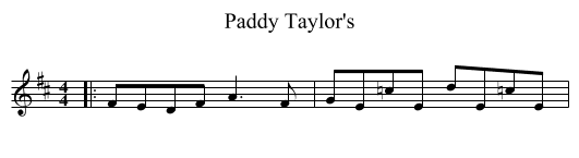Paddy Taylor's - staff notation