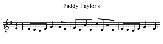 Paddy Taylor's - staff notation