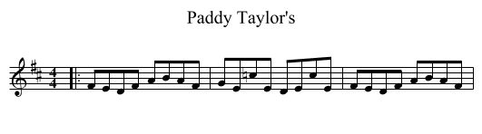 Paddy Taylor's - staff notation