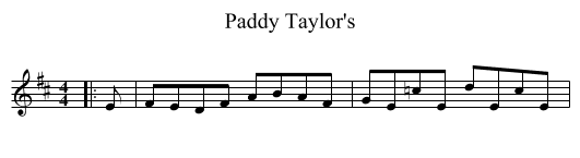 Paddy Taylor's - staff notation