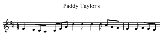 Paddy Taylor's - staff notation