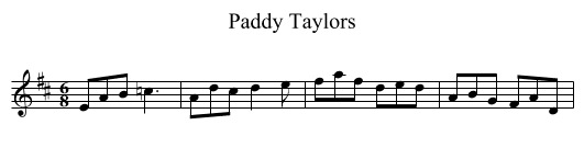 Paddy Taylors - staff notation