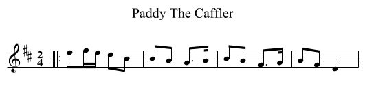 Paddy The Caffler - staff notation