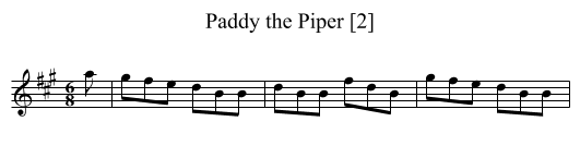Paddy the Piper [2] - staff notation