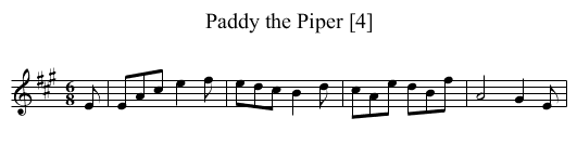 Paddy the Piper [4] - staff notation