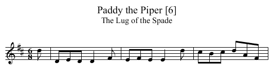 Paddy the Piper [6] - staff notation