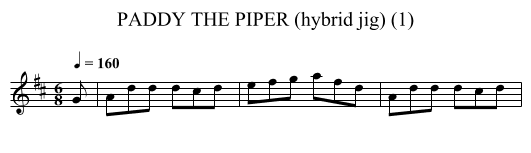 PADDY THE PIPER (hybrid jig) (1) - staff notation