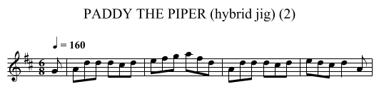 PADDY THE PIPER (hybrid jig) (2) - staff notation
