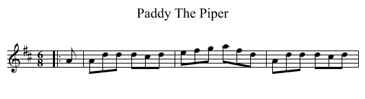 Paddy The Piper - staff notation