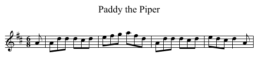 Paddy the Piper - staff notation