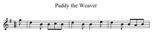 Paddy the Weaver - staff notation