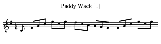 Paddy Wack [1] - staff notation
