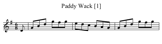 Paddy Wack [1] - staff notation