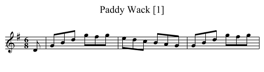 Paddy Wack [1] - staff notation