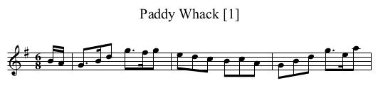 Paddy Whack [1] - staff notation