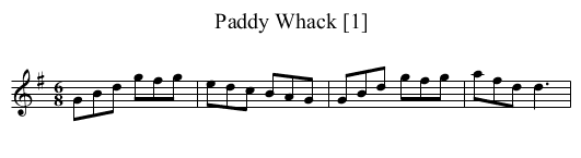 Paddy Whack [1] - staff notation