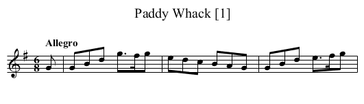 Paddy Whack [1] - staff notation