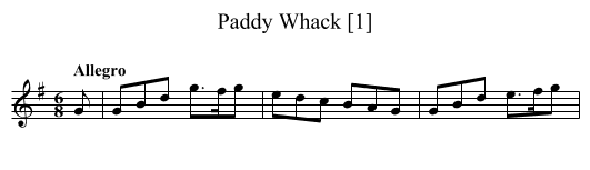 Paddy Whack [1] - staff notation