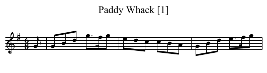 Paddy Whack [1] - staff notation