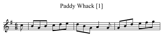 Paddy Whack [1] - staff notation