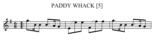 PADDY WHACK [5] - staff notation