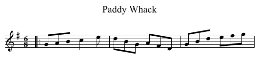 Paddy Whack - staff notation