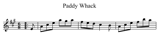 Paddy Whack - staff notation