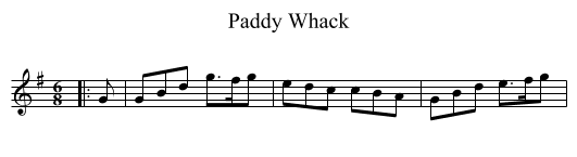 Paddy Whack - staff notation