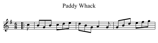 Paddy Whack - staff notation