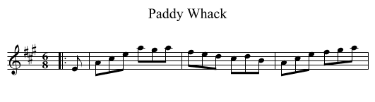 Paddy Whack - staff notation