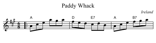 Paddy Whack - staff notation