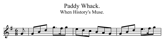 Paddy Whack. - staff notation