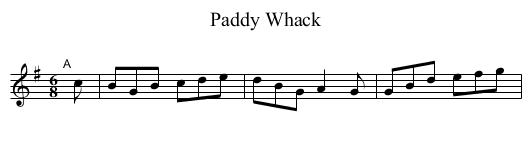 Paddy Whack - staff notation