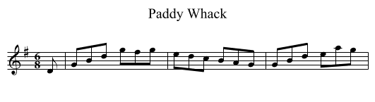 Paddy Whack - staff notation