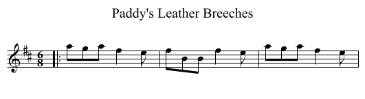 Paddy's Leather Breeches - staff notation