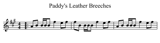 Paddy's Leather Breeches - staff notation
