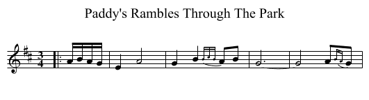Paddy's Rambles Through The Park - staff notation