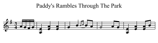 Paddy's Rambles Through The Park - staff notation