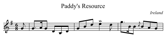 Paddy's Resource - staff notation