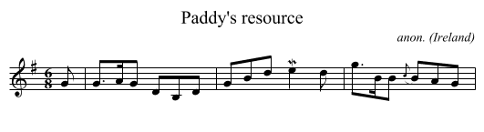 Paddy's resource - staff notation