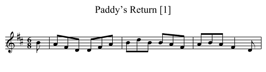 Paddy’s Return [1] - staff notation