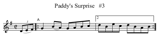 Paddy's Surprise   #3 - staff notation