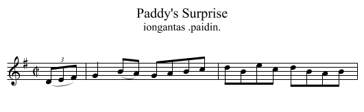 Paddy's Surprise - staff notation