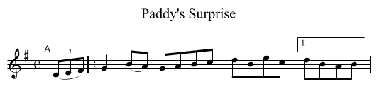 Paddy's Surprise - staff notation